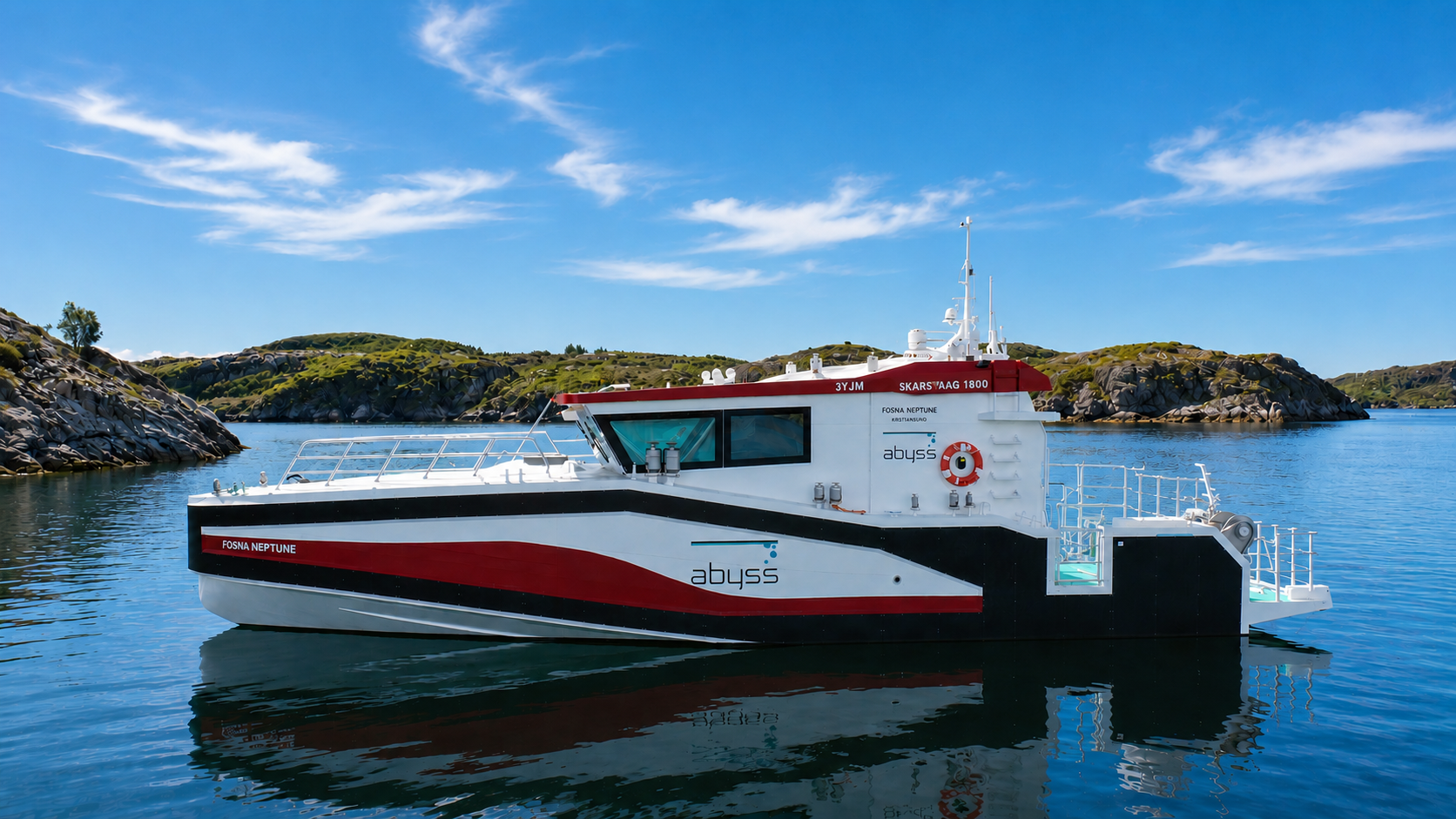 SKARSVÅG 1800, Fosna Neptune, levert til Abyss Aquaculture i Kristiansund. SKARSVÅG 1800, Fosna Neptune, levert til Abyss Aquaculture i Kristiansund.