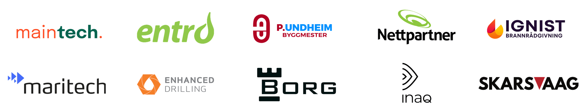 Logoer fra prosjektorganisasjoner som bruker ONwork til prosjektstyring