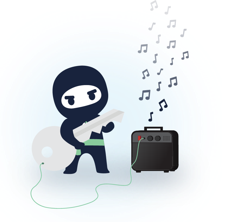 Ninja spiller gitar Ninja spiller gitar