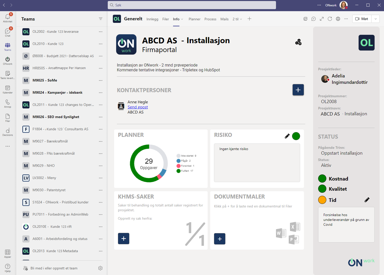 ONwork info-tab ONwork info-tab