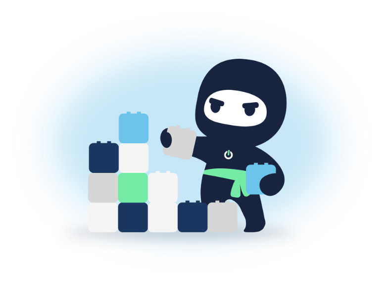 Ninja with building blocks Ninja with building blocks