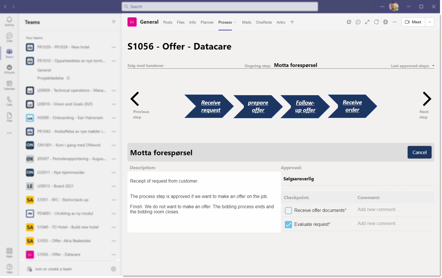 Screen shot of the ONwork process module. Screen shot of the ONwork process module.